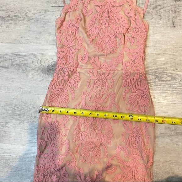 Xenia Boutique Baby Pink Floral Embroidered Lace Dress Size 2 - Form Fitting - Picture 16 of 17